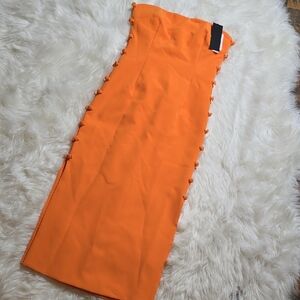 Gianni Bini Vibrant Orange Strapless Dress